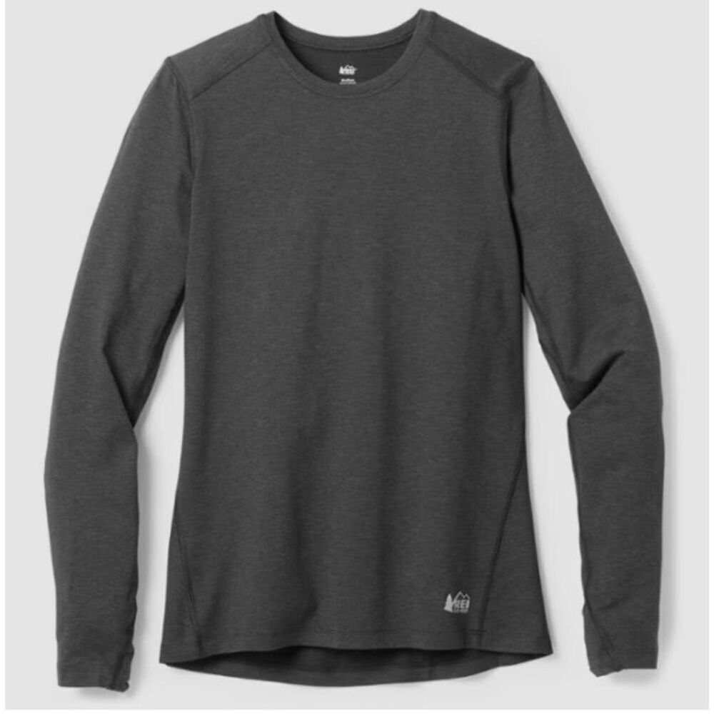 Nearly New! REI Co-Op Charcoal Heather Midweight Baselayer Long Sleeve Top - Lar